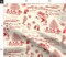 Christmas Holiday Toile Red Cream Winter Landscape Custom Printed Fabric by Spoonflower Various Fabrics by the Yard or Fat Quarter